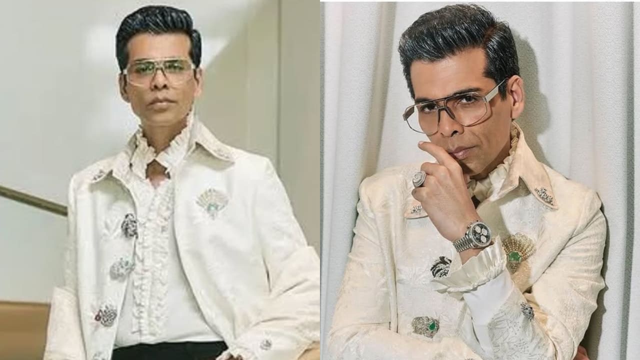 Cannes 2025: Karan Johar Brings Drama to the Red Carpet in Manish Malhotra’s Brooch-Laden Bandhgala