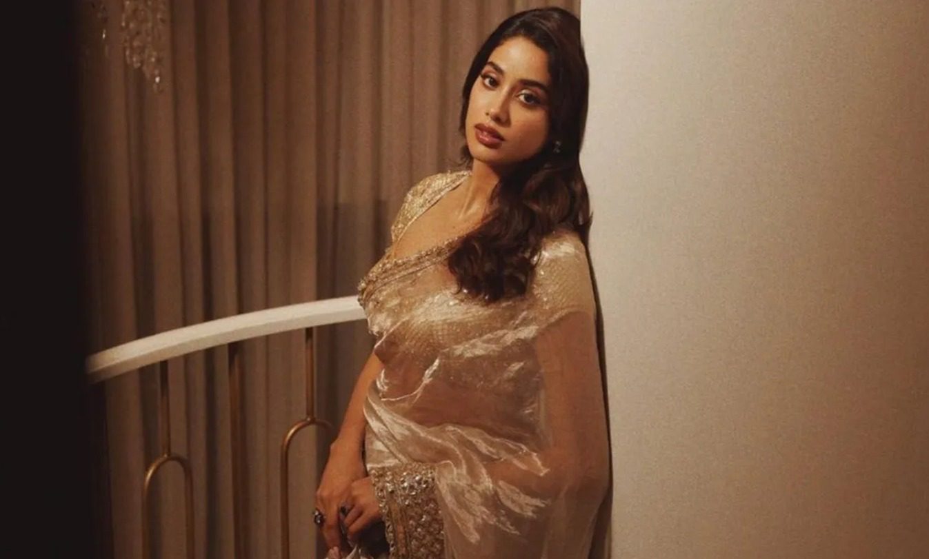 Janhvi Kapoor Stuns in Golden Half-Saree, A Heartfelt Tribute to Late Mother Sridevi