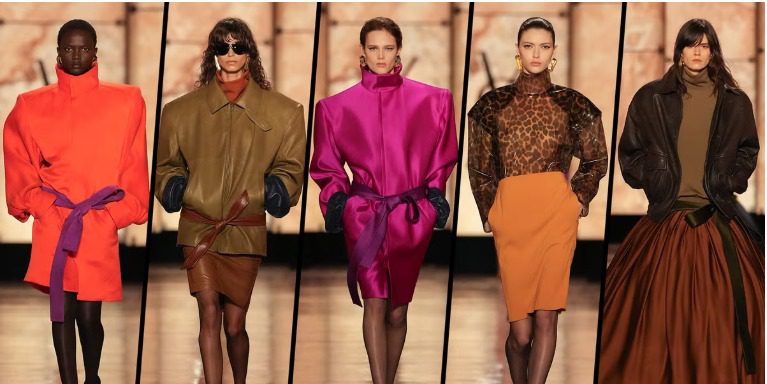 Saint Laurent Winter 2025: Anthony Vaccarello Revives Bold Power Shoulders and High-Drama Glamour