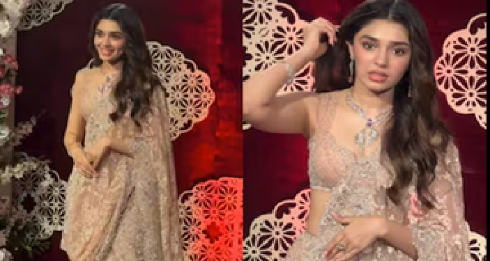 Krithi Shetty Exudes Elegance in Gold Saree