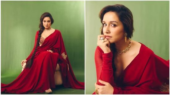 Navratri 2025: Shraddha Kapoor’s Red Saree Look Is the Perfect Festive Style Inspiration