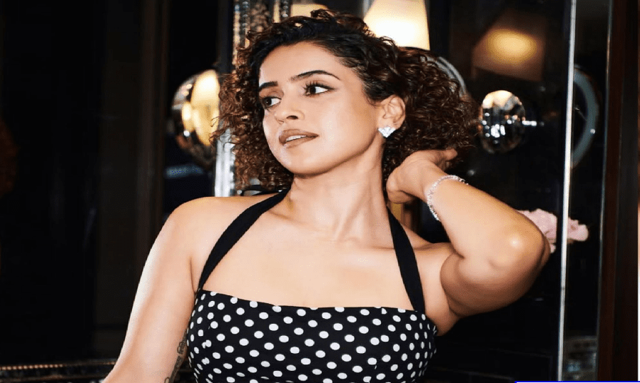 Sanya Malhotra Revives Vintage Glamour in a Black and White Polka Dot Dress