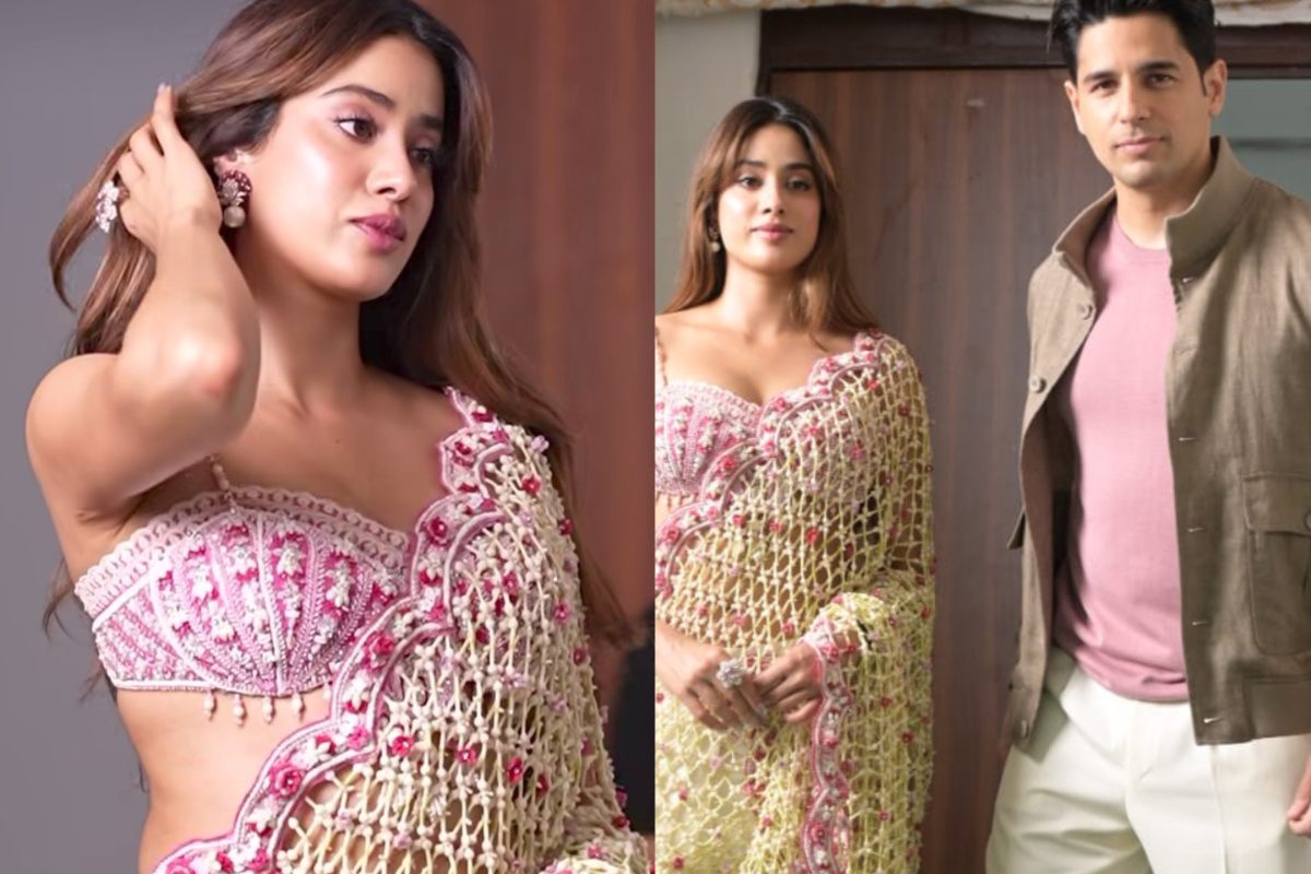 Janhvi Kapoor Stuns in Floral Crochet Saree on Kapil’s Show