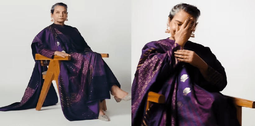 Shabana Azmi Redefines Heritage Couture in Purple Kurta
