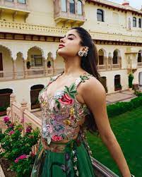 Janhvi Kapoor Blooms in Appliqué Lehenga