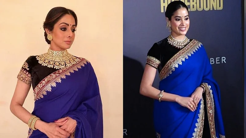 Janhvi Kapoor Wears Sridevi’s Saree at Homebound Screening