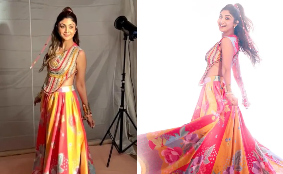Shilpa’s Multi-Coloured Lehenga Sparks Navratri Fashion Goals