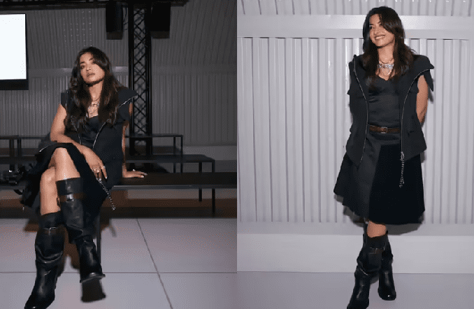 Rashmika Mandanna’s Milan Moment: Diamonds, Leather, and Edge