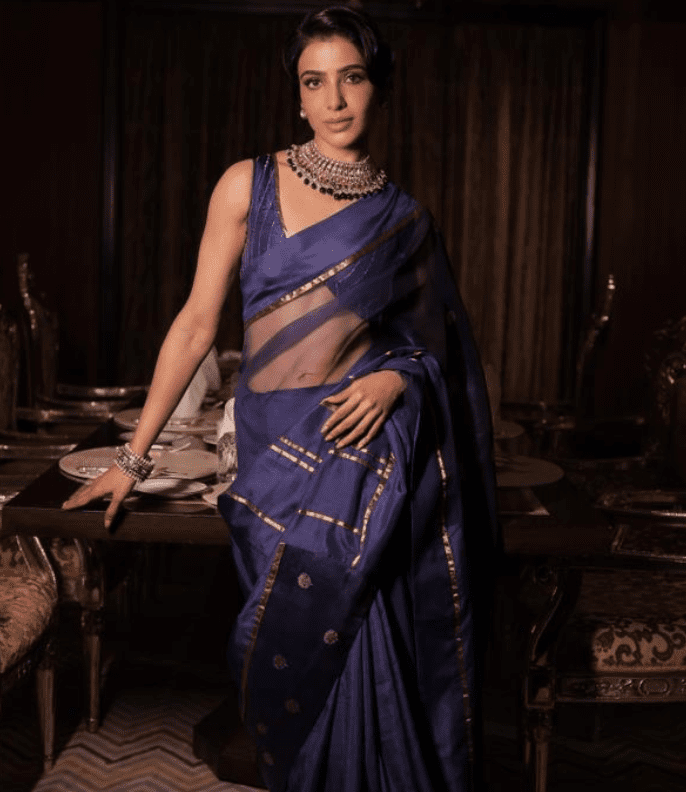 Samantha Ruth Prabhu Marries Silk, Organza and Jacquard in EKA’s Patchwork Saree