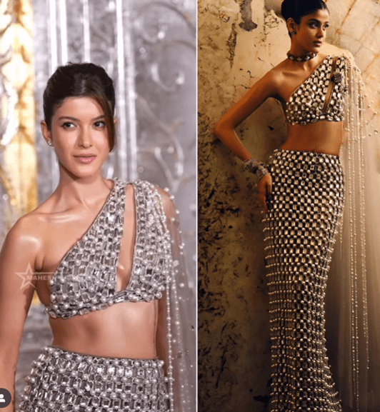 Shanaya Kapoor Dazzles in a Silver Lehenga