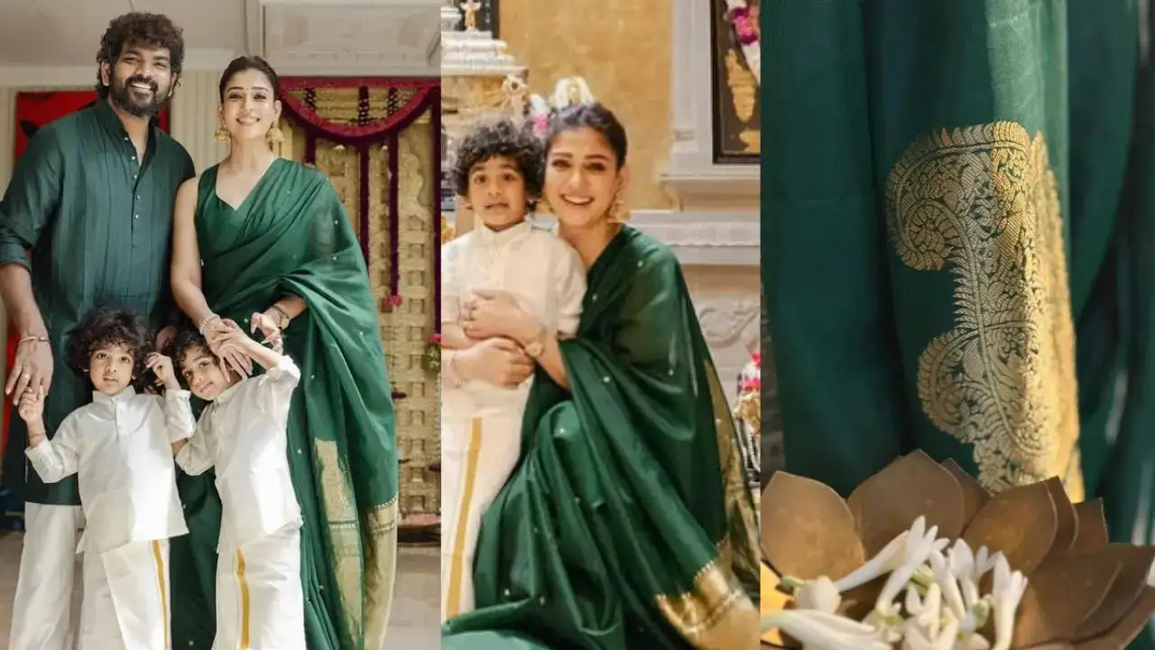 Nayanthara’s Mango-Motif Silk Saree Carries More Than Festive Glamour
