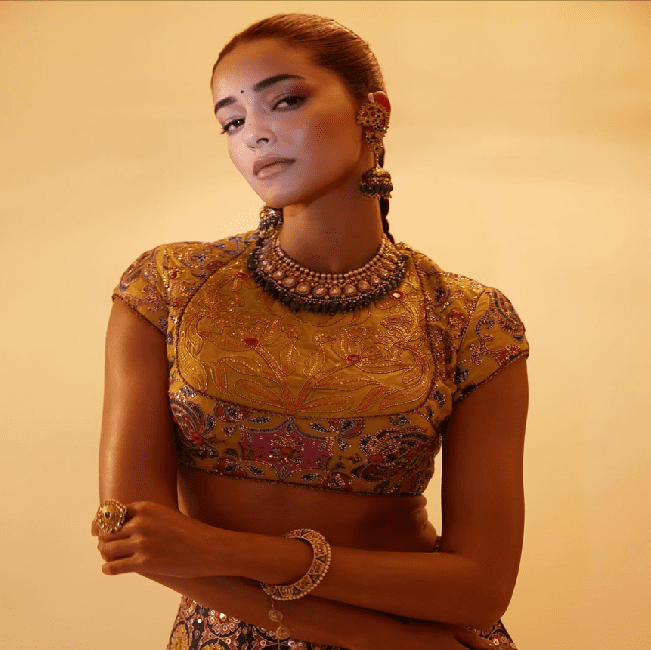 Ananya Panday Dazzles in Vibrant Designer Lehenga at Festive Mehendi