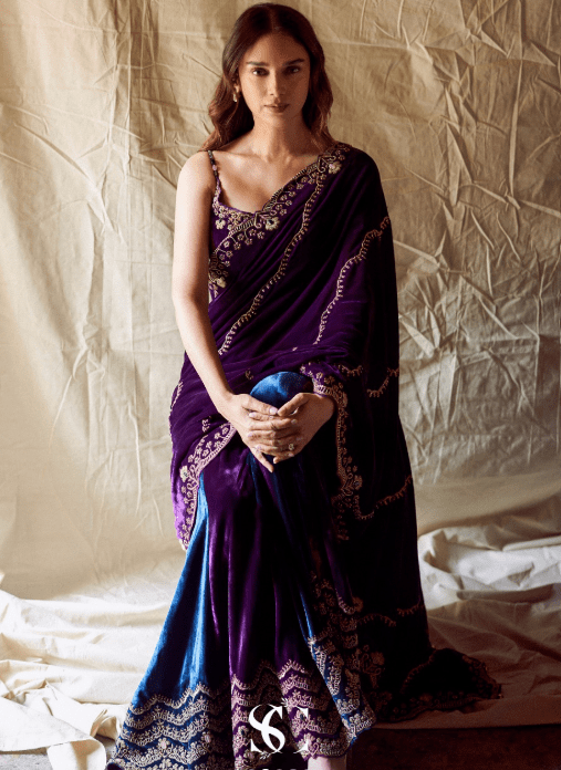 Aditi Rao Hydari Wears Two-Toned Velvet Masterpiece