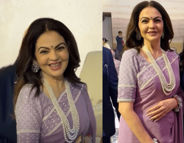 Nita Ambani Looks Elegant in Lavender Saree