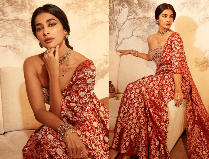 Pooja Hegde Gives Benarasi Brocade a Regal Twist